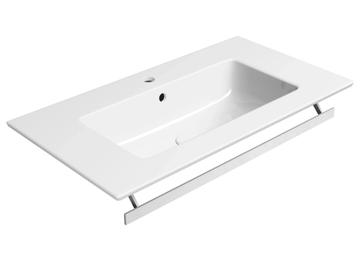 PURA 82X46 - Rectangular washbasin with towel rail by GSI ceramica - view 2